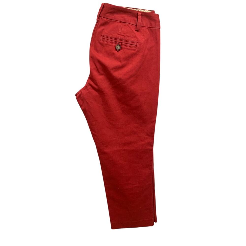Size 0 Banana Republic Womens Barn Red Crop Capri Pants Stretch Chino